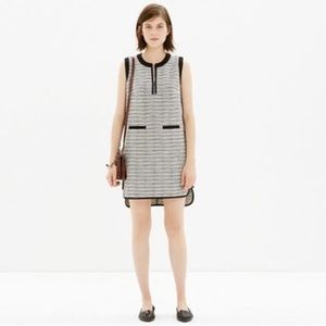 Madewell Black & White Print Tweedweave Shiftdress